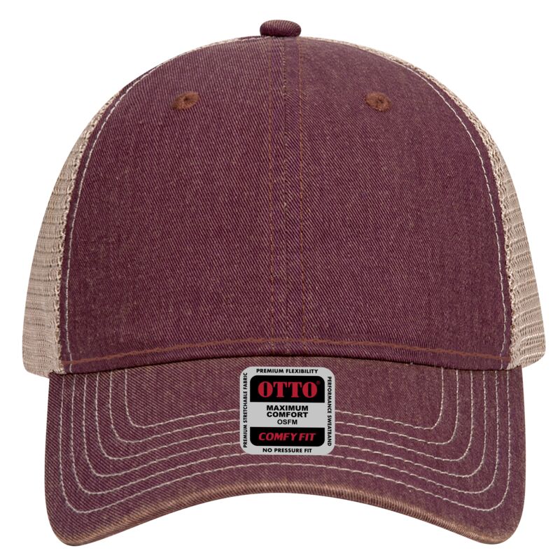 OTTO CAP 6 Panel Low Profile Soft Polyester Mesh Back Baseball Cap Thumbnail