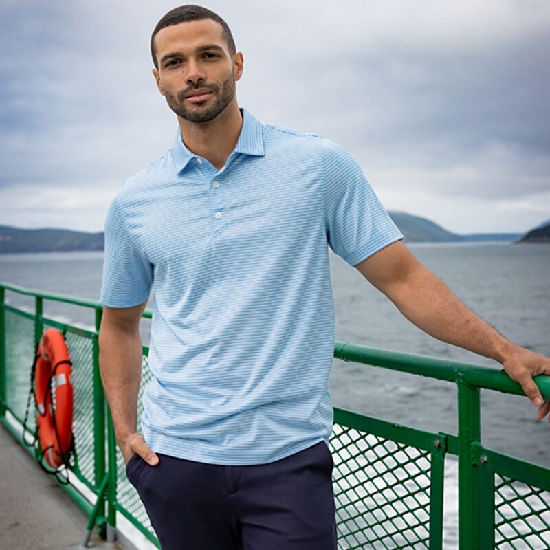 Cutter & Buck Forge Eco Double Stripe Stretch Recycled Mens Big &Tall Polo Thumbnail