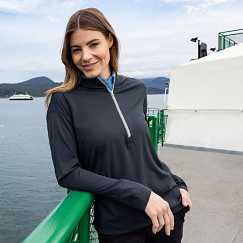 Cutter & Buck Daybreak Eco Recycled Womens Half Zip Hoodie Thumbnail