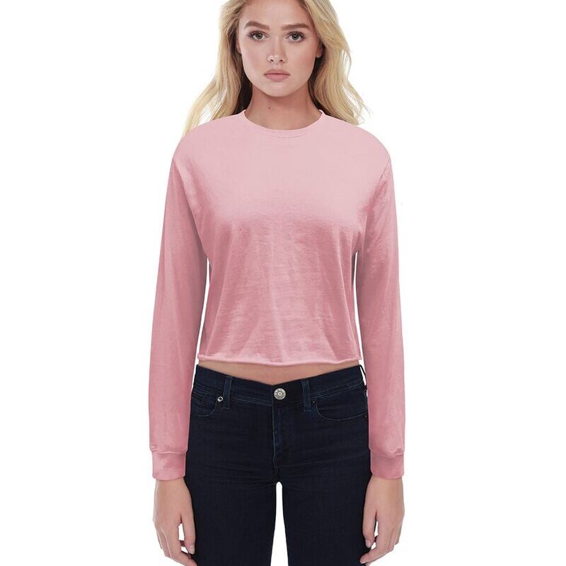 Women's Long-Sleeve Crop Boyfriend T-Shirt Thumbnail