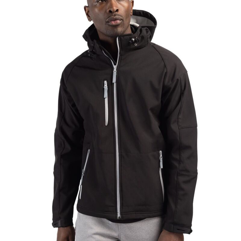 Clique Serac Stretch Softshell Hooded Full Zip Mens Jacket Thumbnail