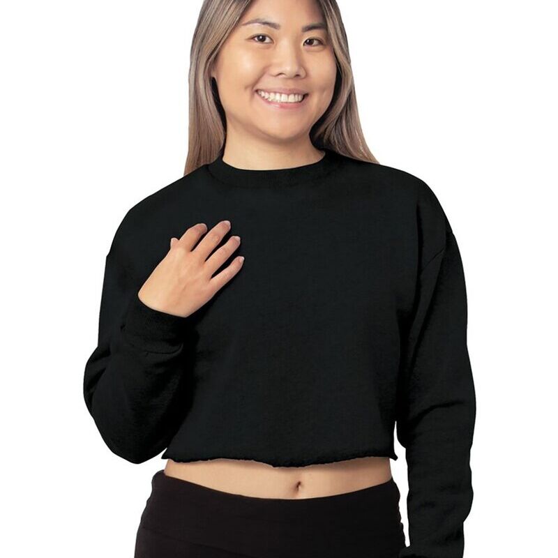 Women's USA Made Cropped Crewneck Sweatshirt Thumbnail