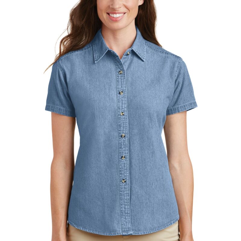 Women's Short Sleeve Value Denim Shirt Thumbnail