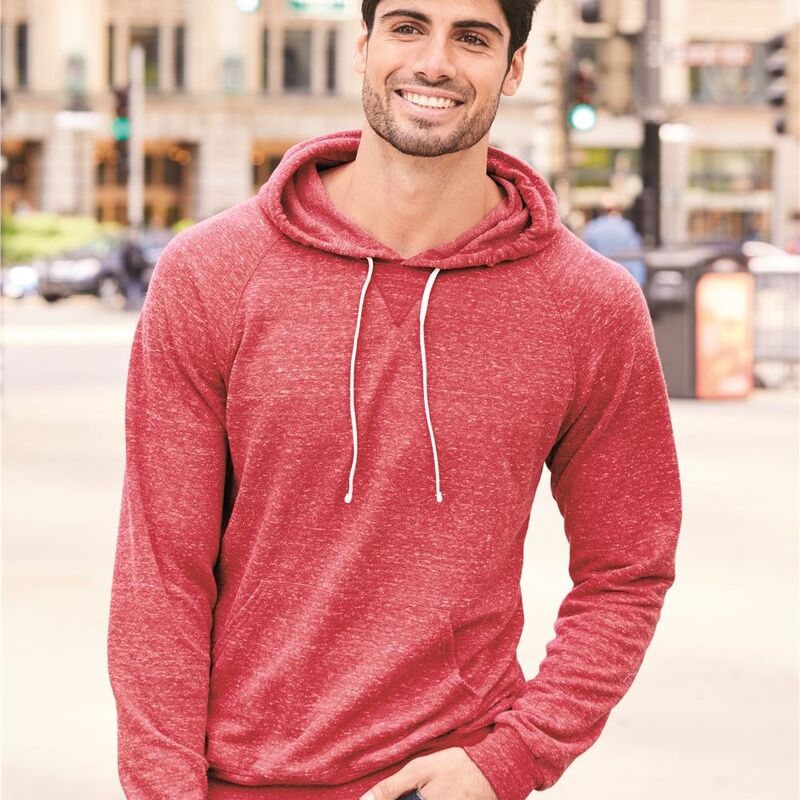 Unisex Snow Heather French Terry Raglan Hooded Sweatshirt Thumbnail