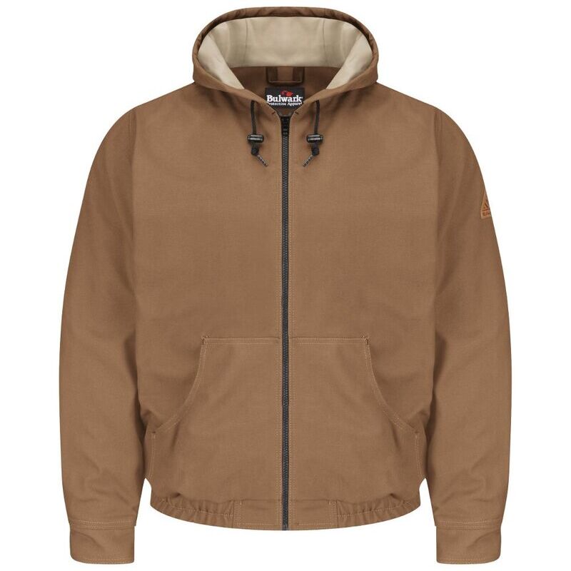 Men's Tall Brown Duck Hooded Jacket - EXCEL FR® ComforTouch Thumbnail